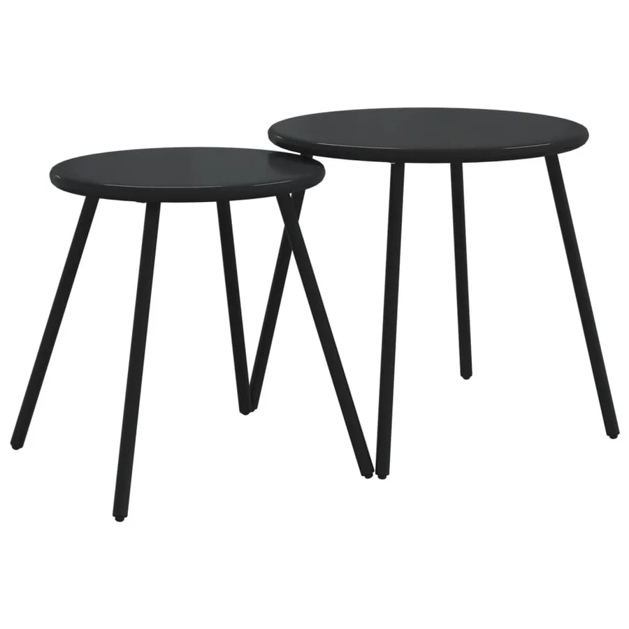 Ensemble de meubles de balcon 4 pcs avec coussins acier noir - 5