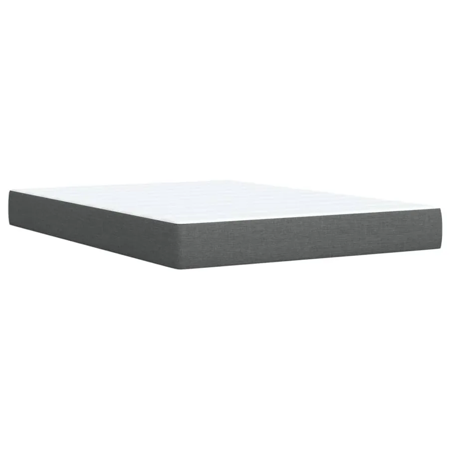 Sommier à lattes de lit avec matelas Gris foncé 140x200cm Tissu - 11