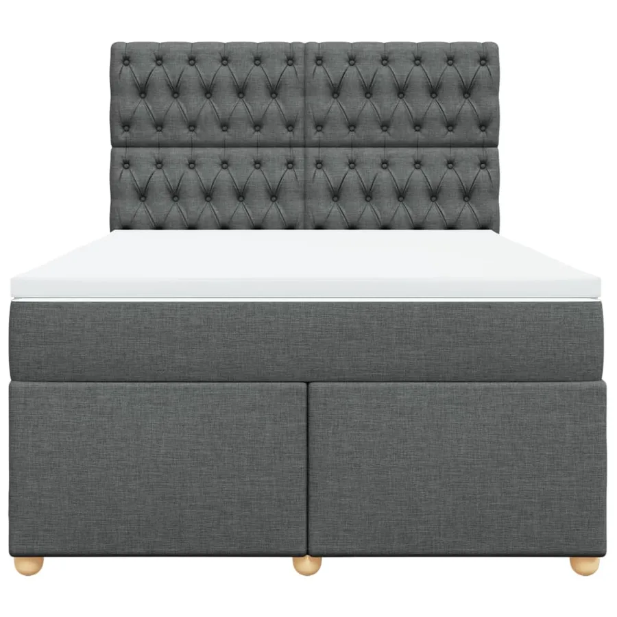 Sommier à lattes de lit avec matelas Gris foncé 140x200cm Tissu - 6