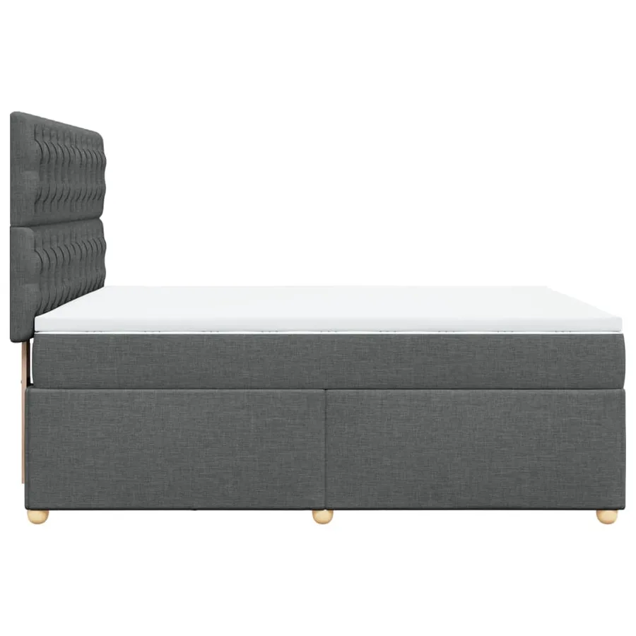 Sommier à lattes de lit avec matelas Gris foncé 140x200cm Tissu - 7