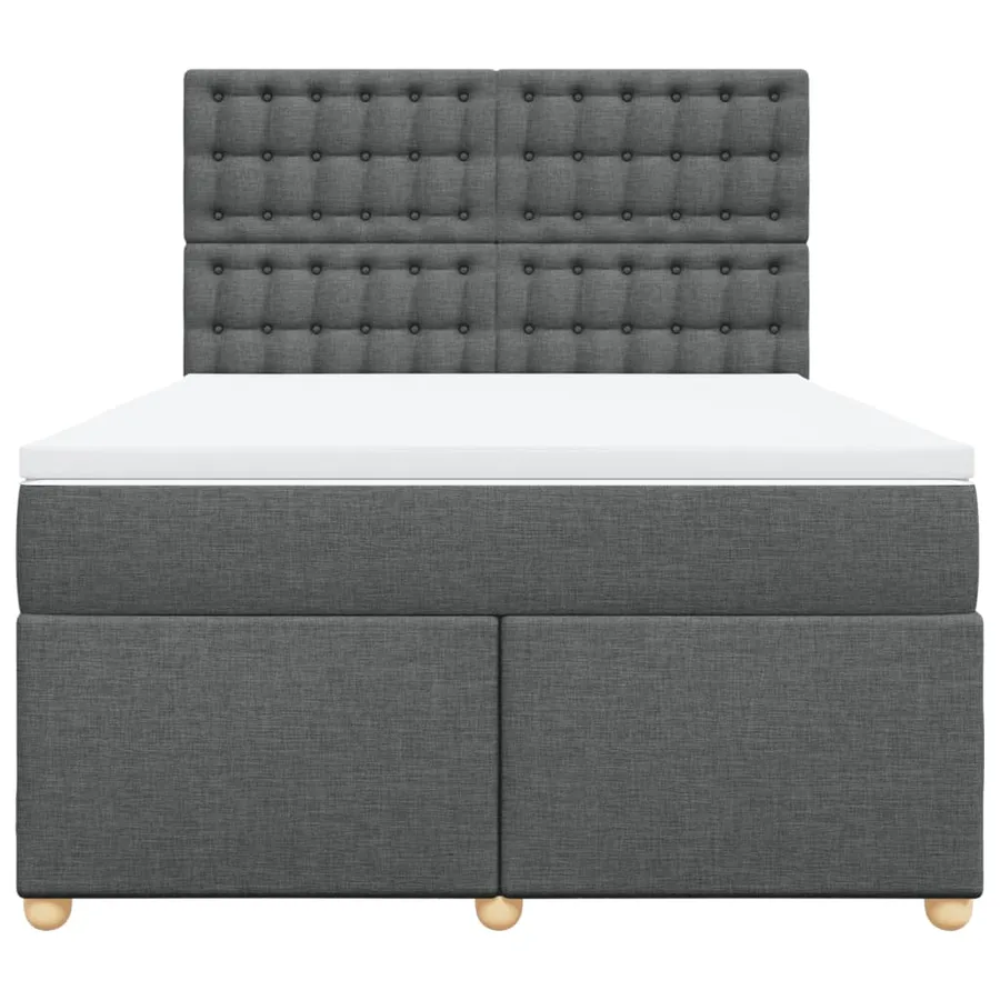 Sommier à lattes de lit avec matelas Gris foncé 140x200cm Tissu - 4