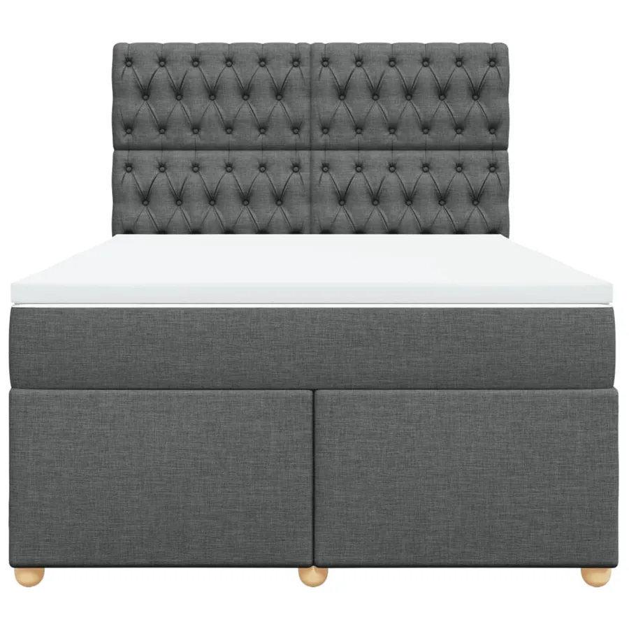 Sommier à lattes de lit avec matelas Gris foncé 140x200cm Tissu - 4