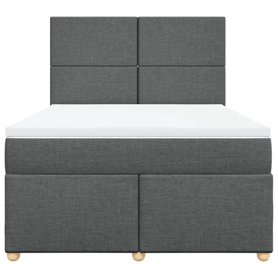 Sommier à lattes de lit avec matelas Gris foncé 140x200cm Tissu - 6