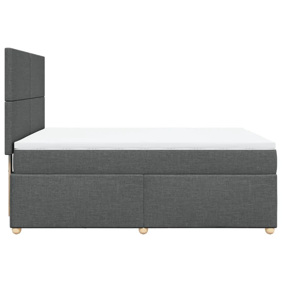 Sommier à lattes de lit avec matelas Gris foncé 140x200cm Tissu - 7