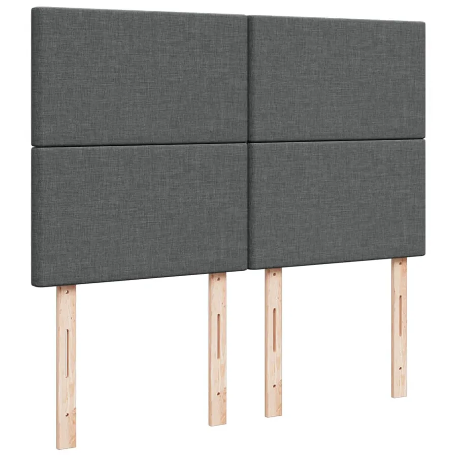 Sommier à lattes de lit avec matelas Gris foncé 140x200cm Tissu - 9