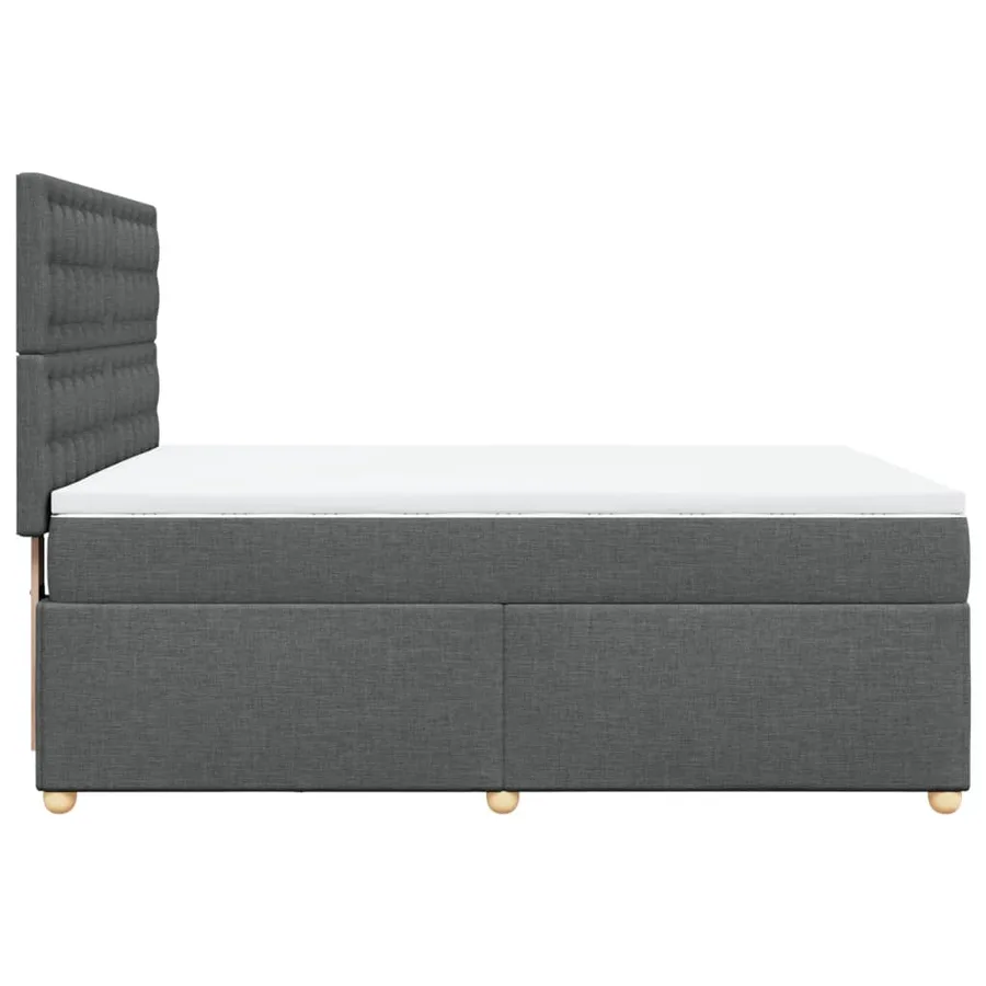 Sommier à lattes de lit avec matelas Gris foncé 140x200cm Tissu - 7