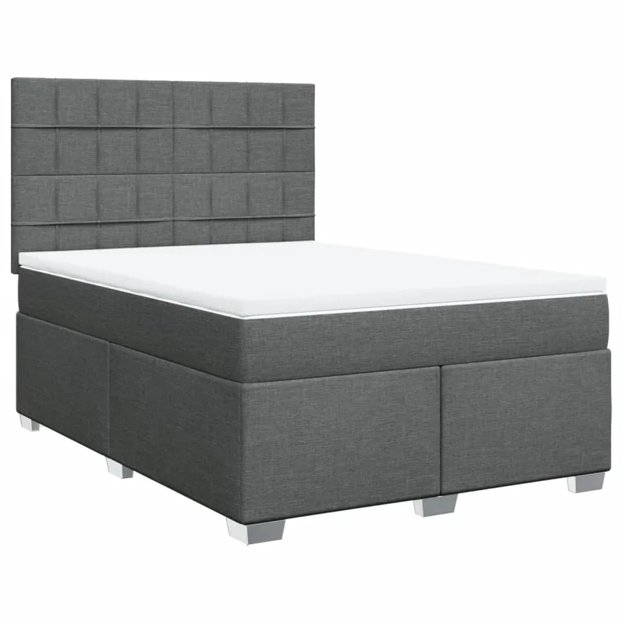 Sommier à lattes de lit avec matelas Gris foncé 160x200cm Tissu - 2