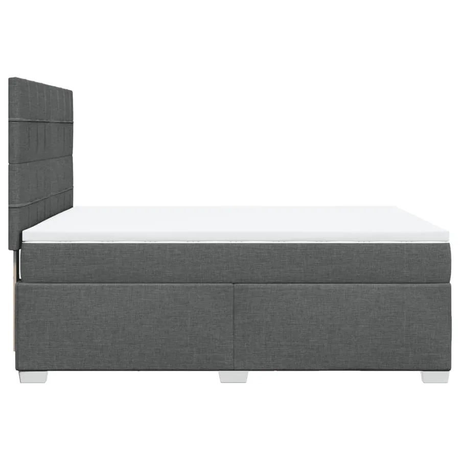 Sommier à lattes de lit avec matelas Gris foncé 160x200cm Tissu - 9