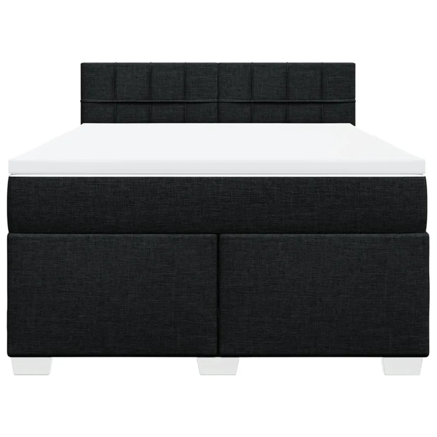 Sommier à lattes de lit avec matelas Noir 160x200 cm Tissu - 6