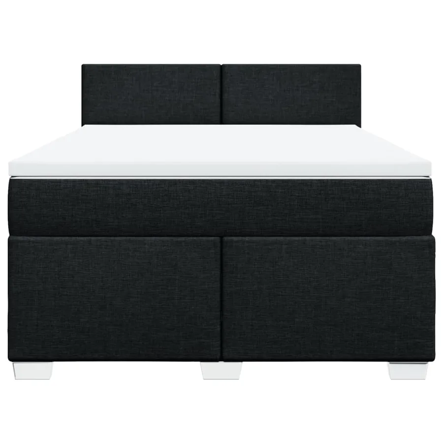 Sommier à lattes de lit avec matelas Noir 160x200 cm Tissu - 6