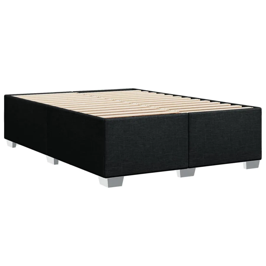 Sommier à lattes de lit avec matelas Noir 160x200 cm Tissu - 8