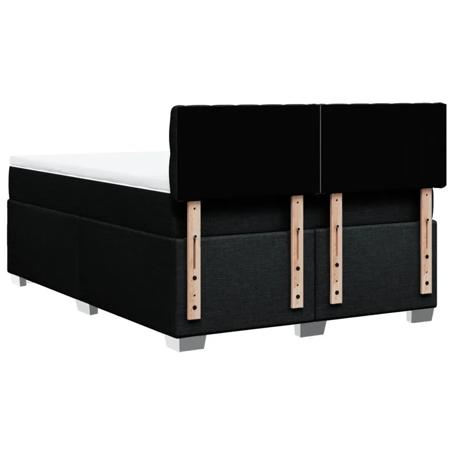 Sommier à lattes de lit avec matelas Noir 160x200 cm Tissu - 10