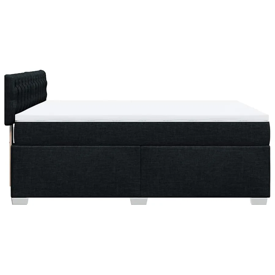Sommier à lattes de lit avec matelas Noir 160x200 cm Tissu - 11