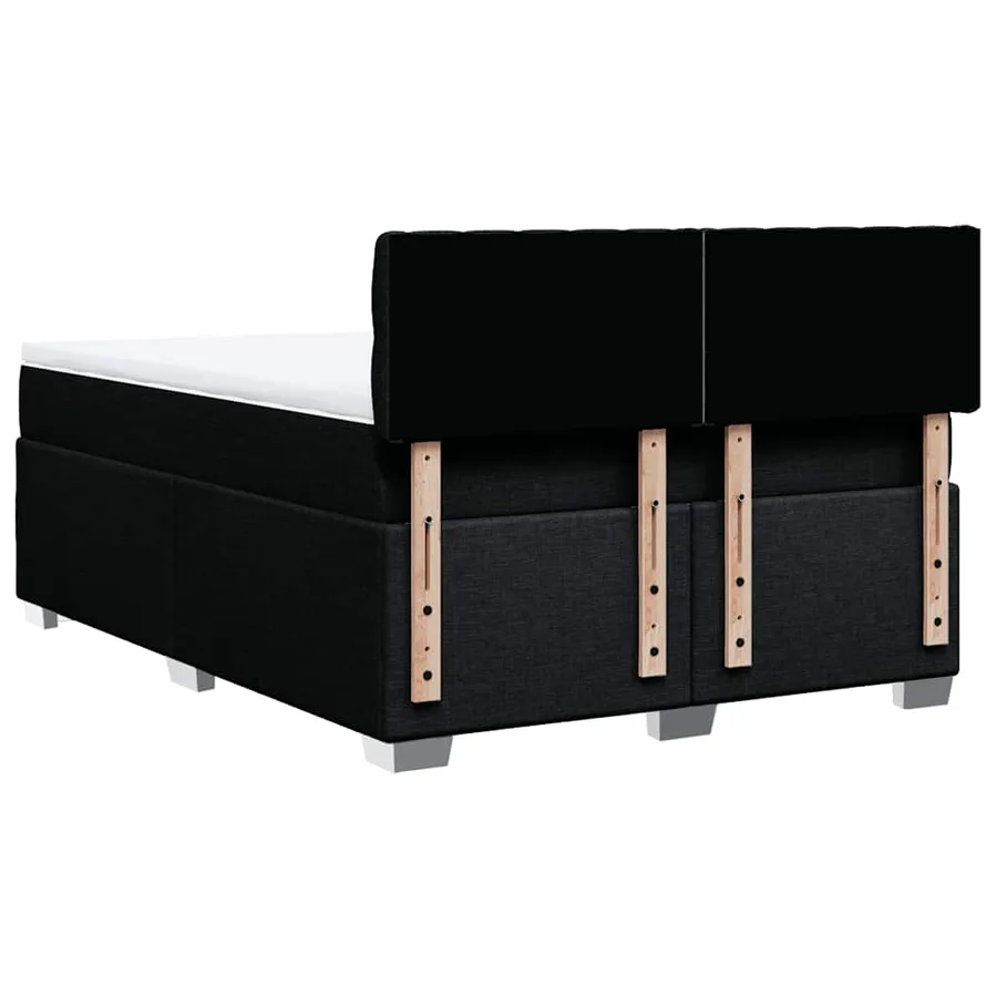 Sommier à lattes de lit avec matelas Noir 160x200 cm Tissu - 12