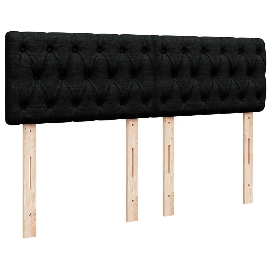 Sommier à lattes de lit avec matelas Noir 160x200 cm Tissu - 7