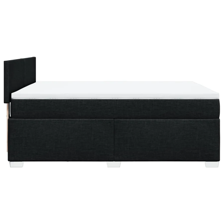 Sommier à lattes de lit avec matelas Noir 160x200 cm Tissu - 5