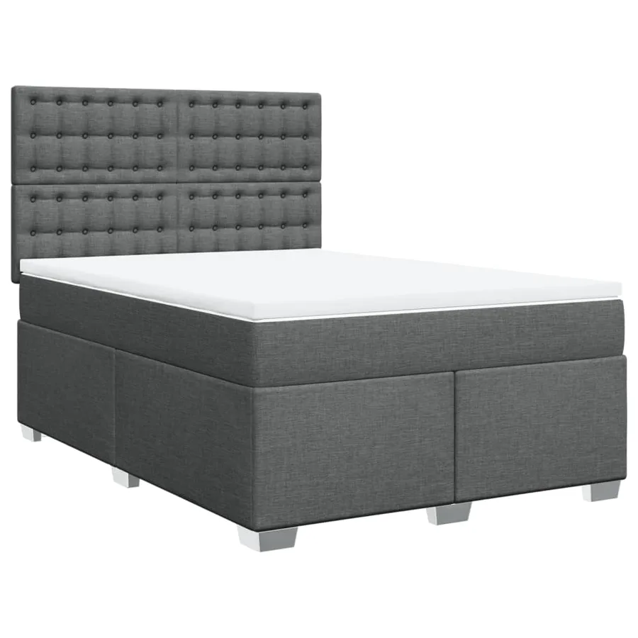 Sommier à lattes de lit avec matelas Gris foncé 160x200cm Tissu - 2
