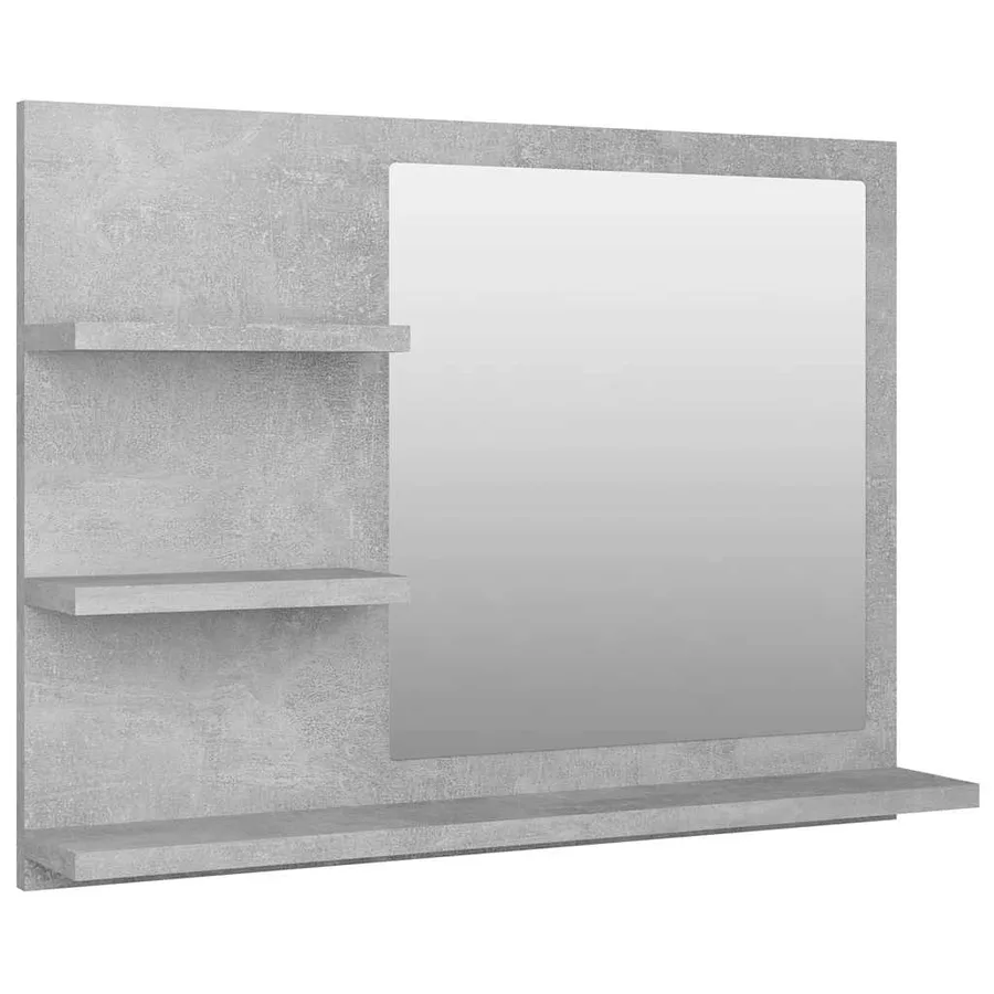 Miroir de salle de bain gris béton 60x10,5x45cm bois ingénierie - 2