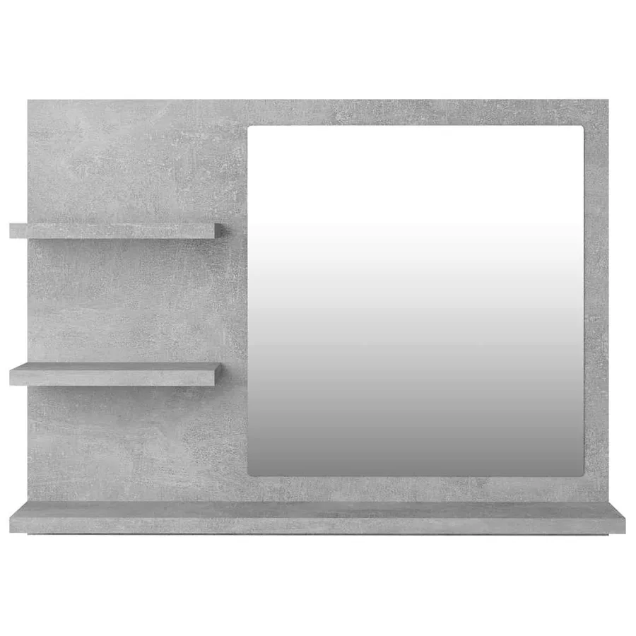 Miroir de salle de bain gris béton 60x10,5x45cm bois ingénierie - 4