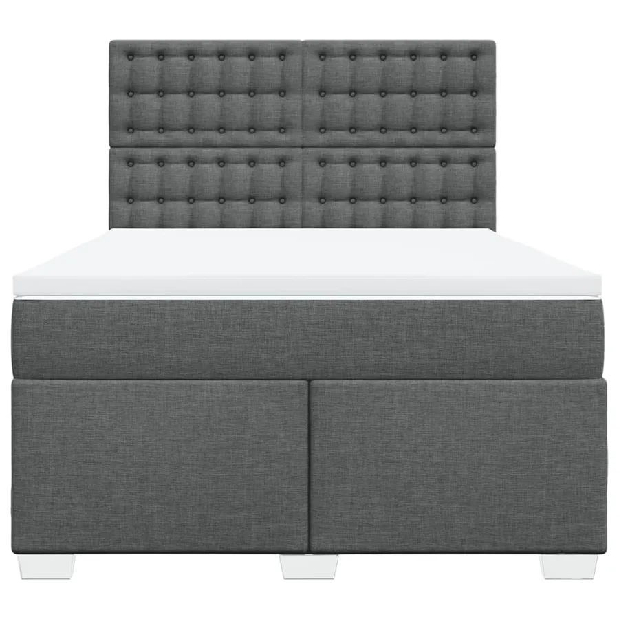 Sommier à lattes de lit avec matelas Gris foncé 160x200cm Tissu - 6