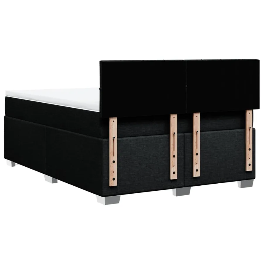 Sommier à lattes de lit avec matelas Noir 160x200 cm Tissu - 10