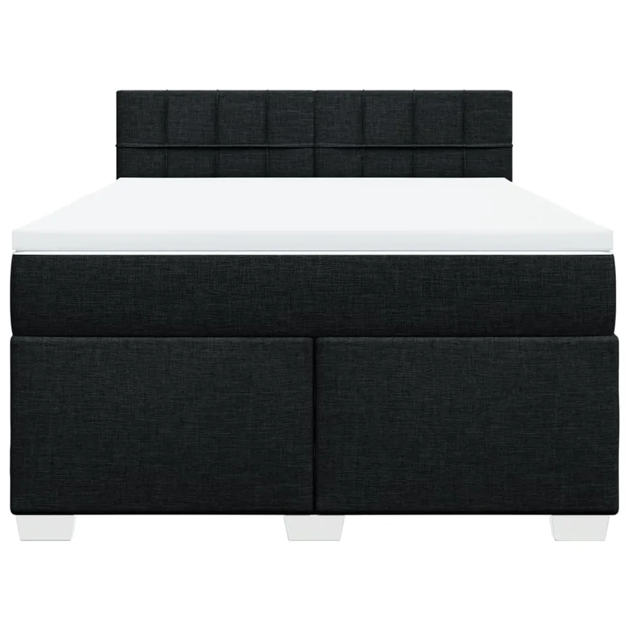 Sommier à lattes de lit avec matelas Noir 160x200 cm Tissu - 4