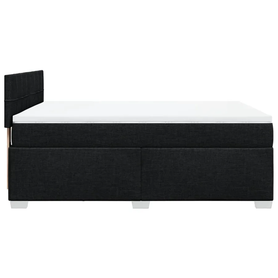 Sommier à lattes de lit avec matelas Noir 160x200 cm Tissu - 9