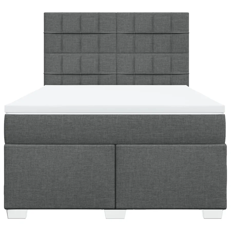 Sommier à lattes de lit avec matelas Gris foncé 160x200cm Tissu - 6