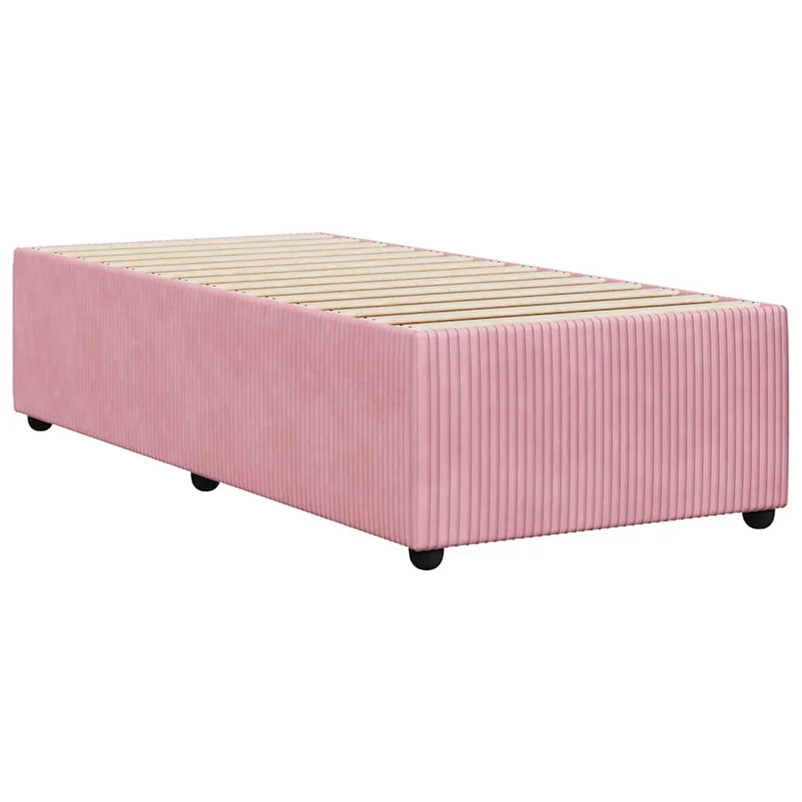 Cadre de lit sans matelas rose 90x200 cm velours - 6