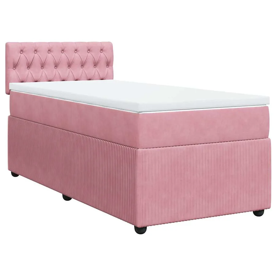 Sommier à lattes de lit avec matelas Rose 90x200 cm Velours - 2