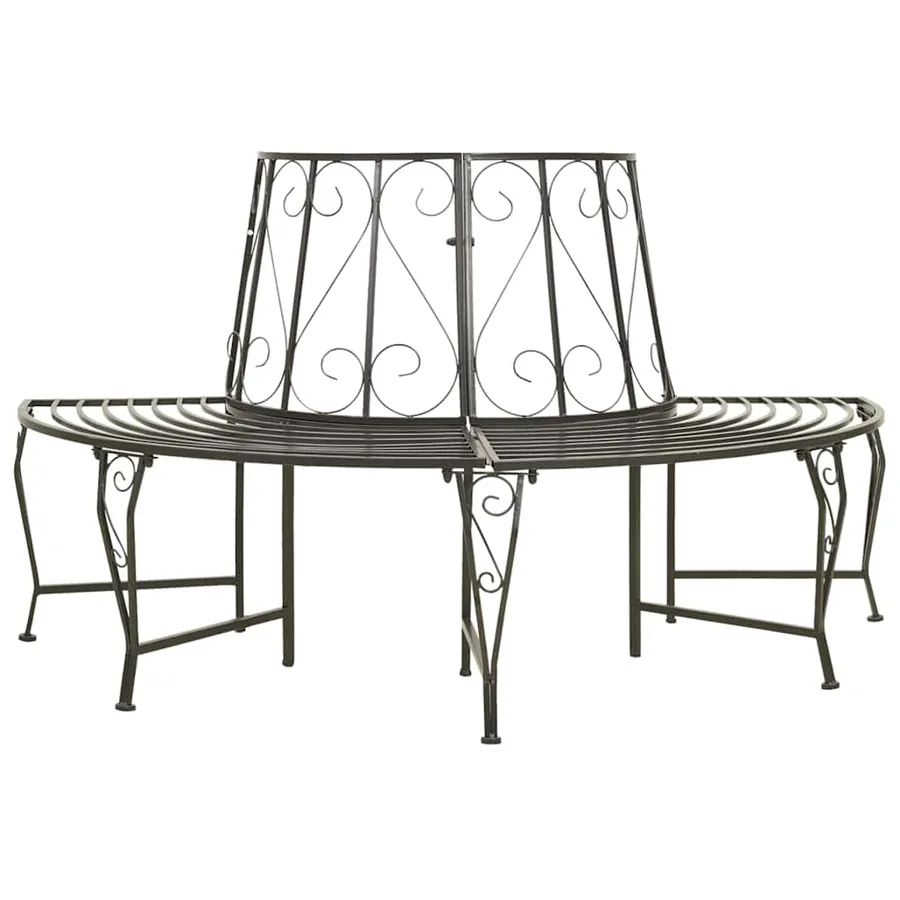 Garden tree bench Semi-round 160 cm Steel