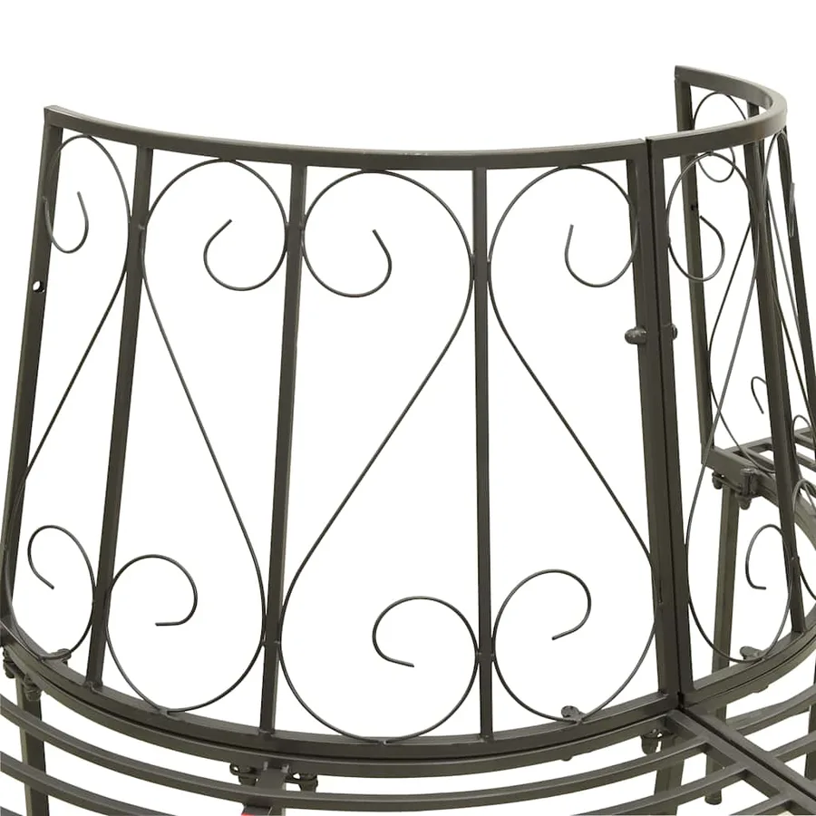 Garden tree bench Semi-round 160 cm Steel - 5