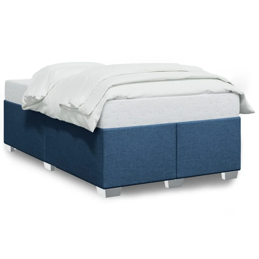 Cadre de lit sans matelas bleu 120x190 cm tissu - 2