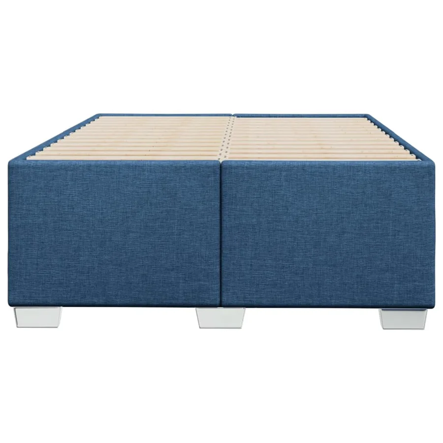 Cadre de lit sans matelas bleu 120x190 cm tissu - 4
