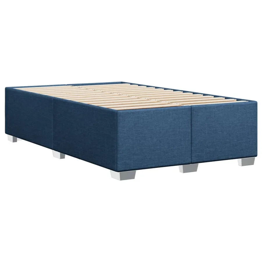 Cadre de lit sans matelas bleu 120x190 cm tissu - 6