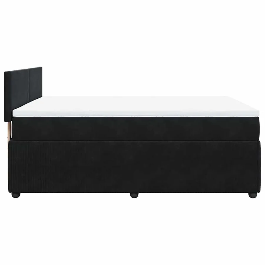 Sommier à lattes de lit avec matelas Noir 140x190 cm Velours - 7