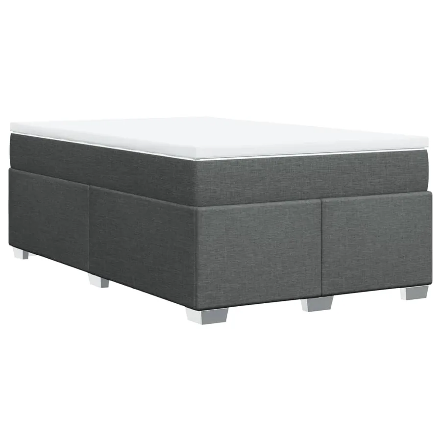 Sommier à lattes de lit avec matelas gris foncé 120x190cm tissu - 9