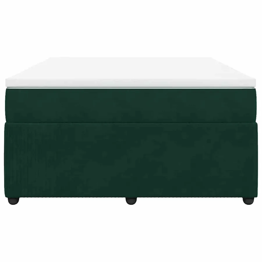Sommier à lattes de lit et matelas Vert foncé 160x200cm Velours - 4