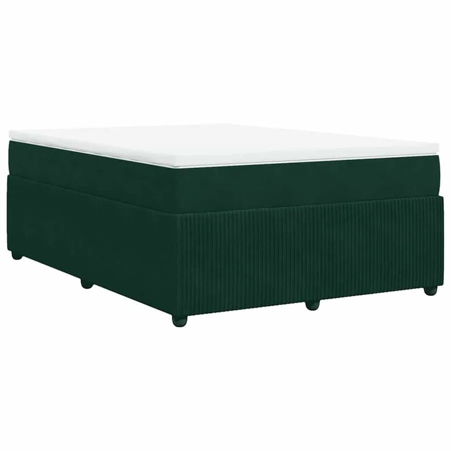 Sommier à lattes de lit et matelas Vert foncé 160x200cm Velours - 9