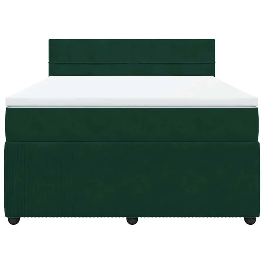 Sommier à lattes de lit et matelas Vert foncé 160x200cm Velours - 6