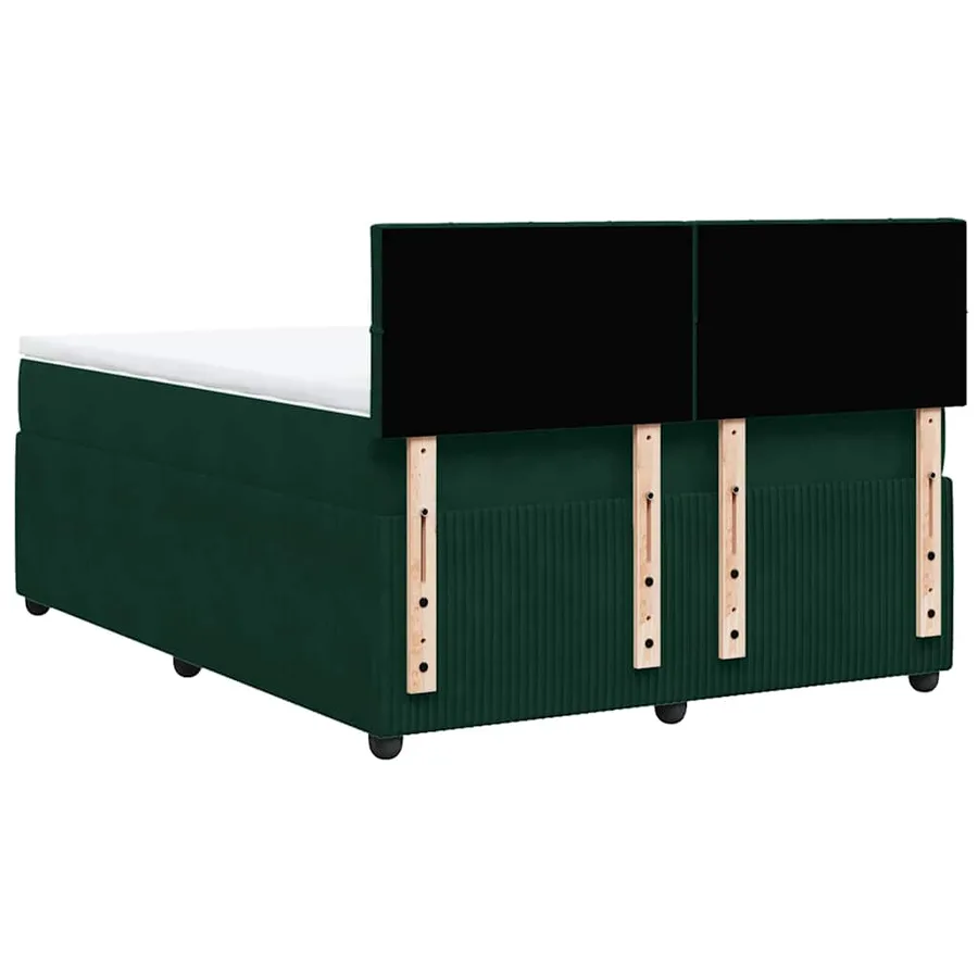 Sommier à lattes de lit et matelas Vert foncé 160x200cm Velours - 8