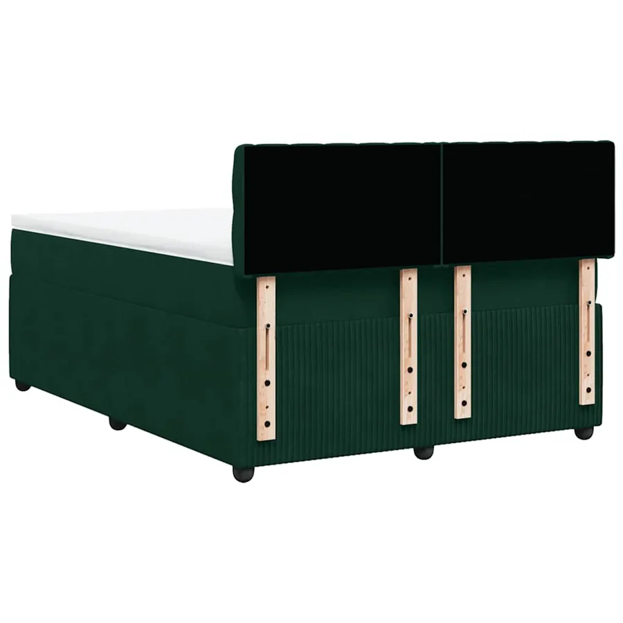 Sommier à lattes de lit et matelas Vert foncé 160x200cm Velours - 8