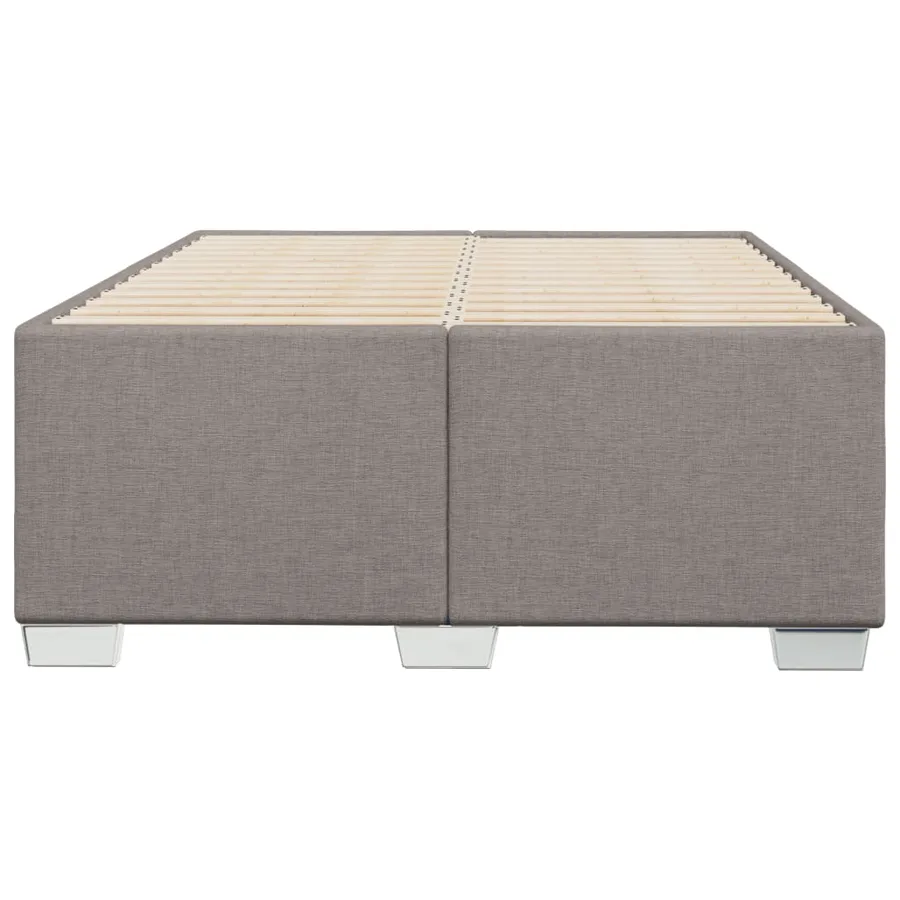 Cadre de lit sans matelas taupe 120x190 cm tissu - 4