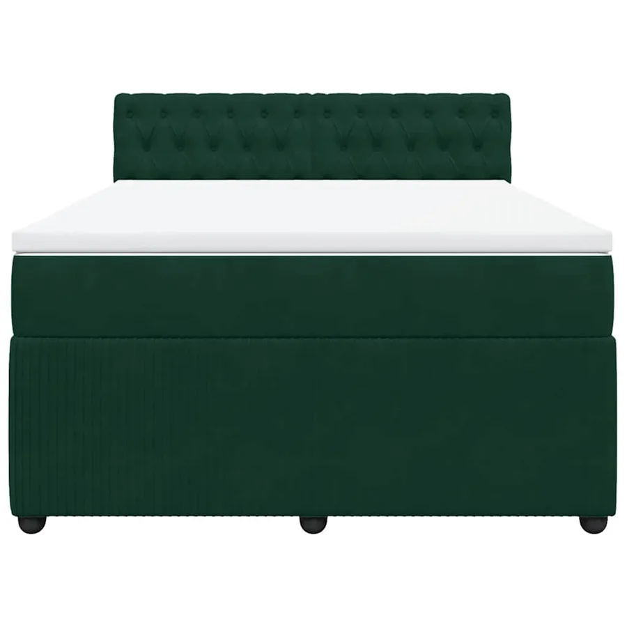 Sommier à lattes de lit et matelas Vert foncé 160x200cm Velours - 4