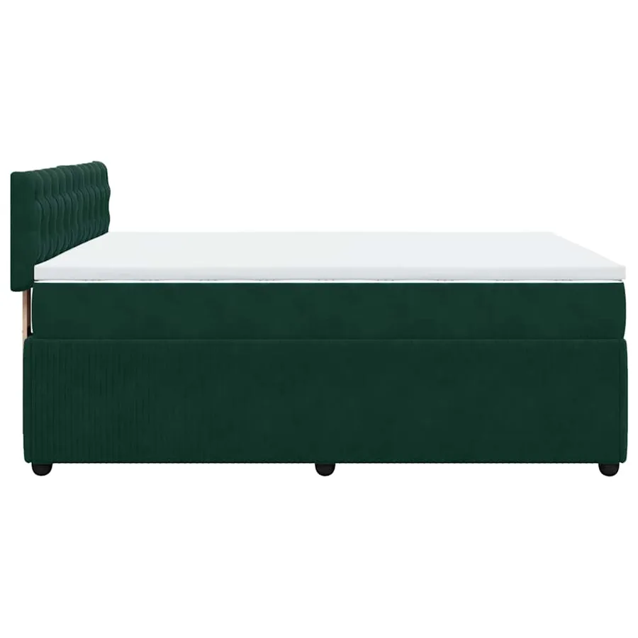 Sommier à lattes de lit et matelas Vert foncé 160x200cm Velours - 9
