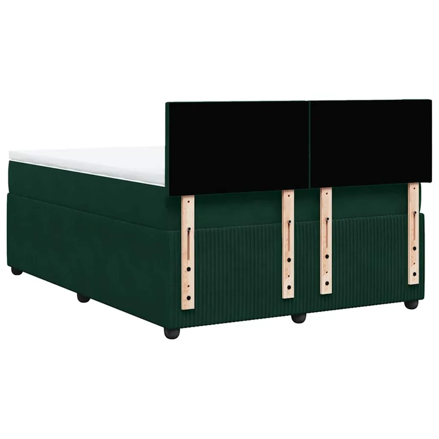 Sommier à lattes de lit et matelas Vert foncé 160x200cm Velours - 10