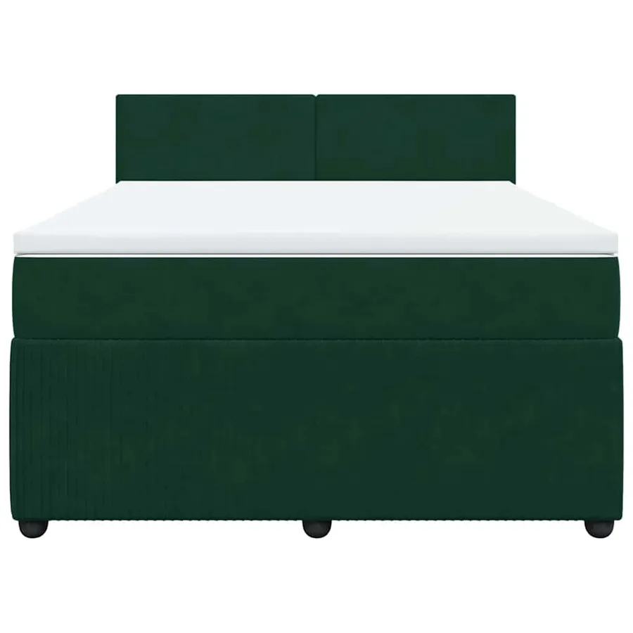 Sommier à lattes de lit et matelas Vert foncé 160x200cm Velours - 4