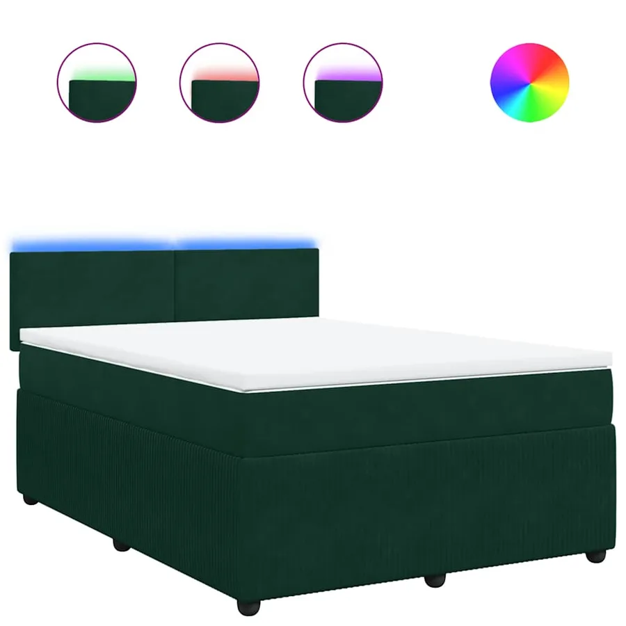 Sommier à lattes de lit et matelas Vert foncé 160x200cm Velours - 2