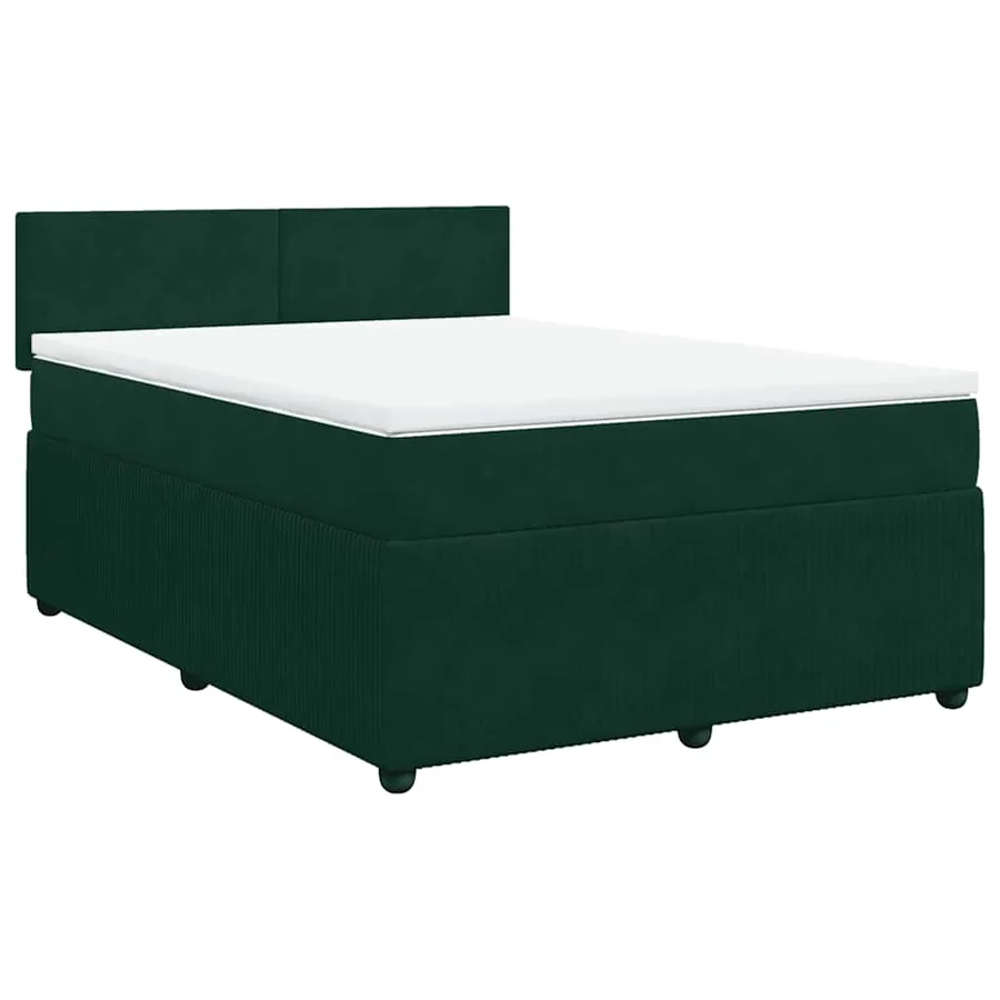 Sommier à lattes de lit et matelas Vert foncé 160x200cm Velours - 3
