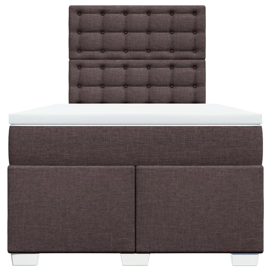 Sommier à lattes de lit et matelas marron foncé 120x190cm tissu - 6